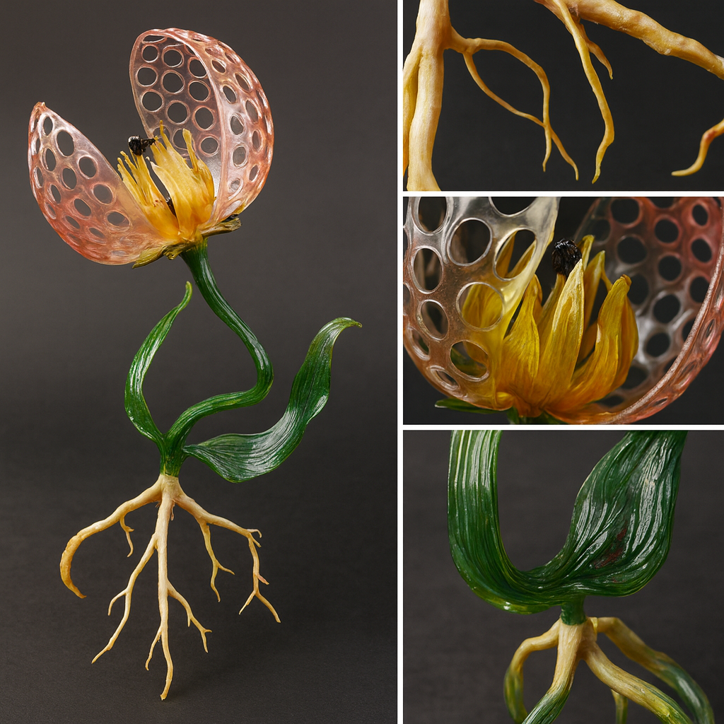 Botanical glass specimen executed to museum standard